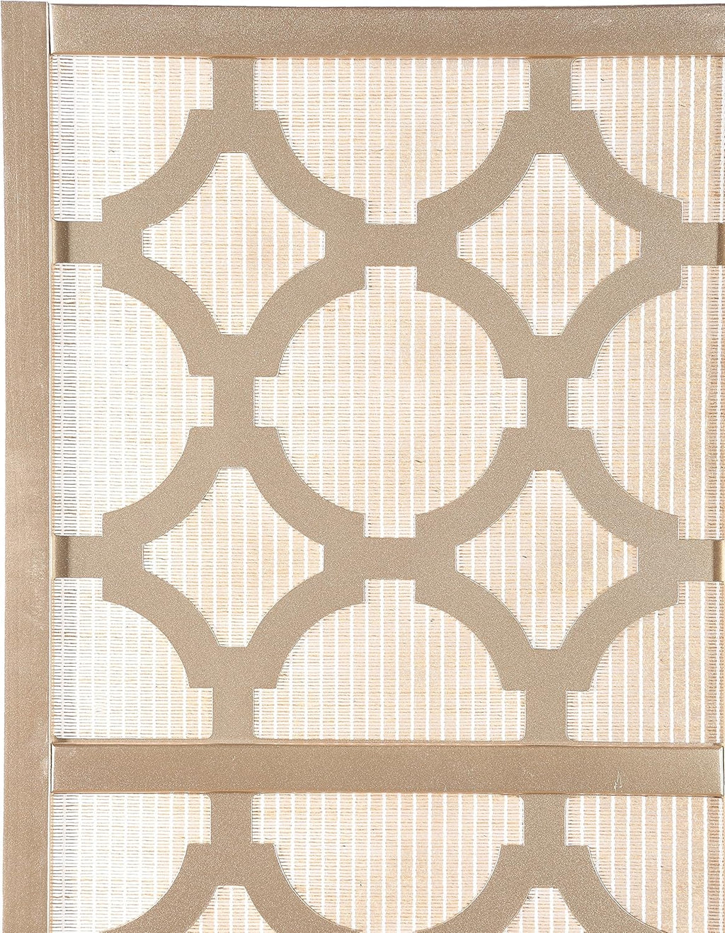 Roundhill Furniture Quarterfoil Infused Diamond Design 4-Panel Room Divider, Gold